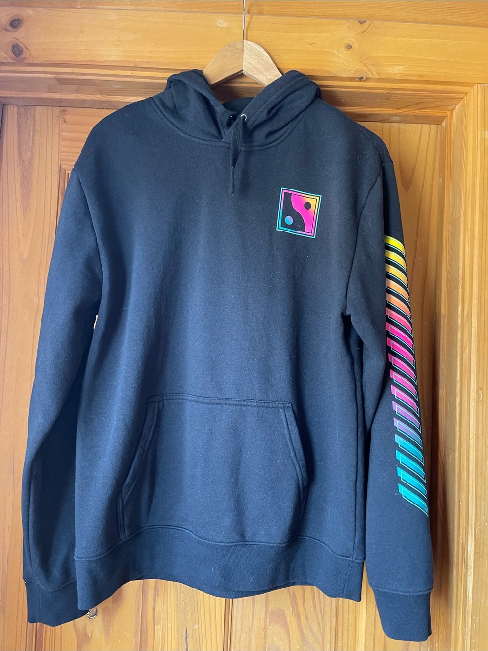 urban pipeline Black Pullover Hoodie with Small White Logo